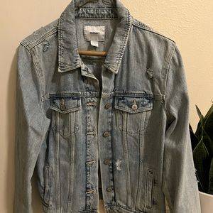Old Navy distressed light blue jacket size large